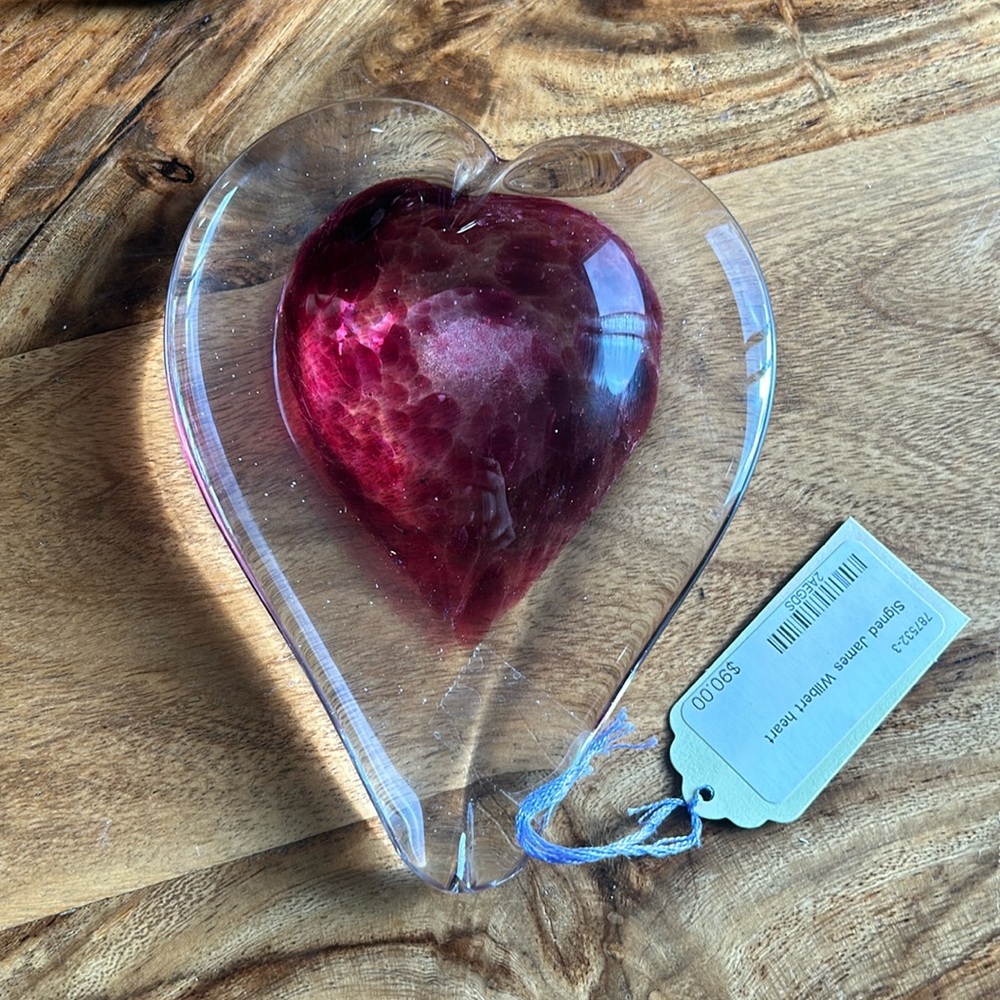 James Wilbert signed heart paperweight